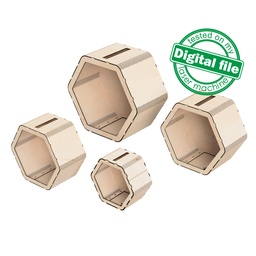 [7772744] DIY Money, Engagement Box, Travel fund, 4 different sizes, Template DXF, SVG files for laser, Xtool, Glowforge, Material 1/8'' (3.2 mm)