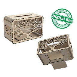 [7772774] DXF, SVG files for laser cutting Wedding card box, Family tree, money box, Engagement Box, Wedding Decor, Piggy bank, Material 1/8''(3.2 mm)